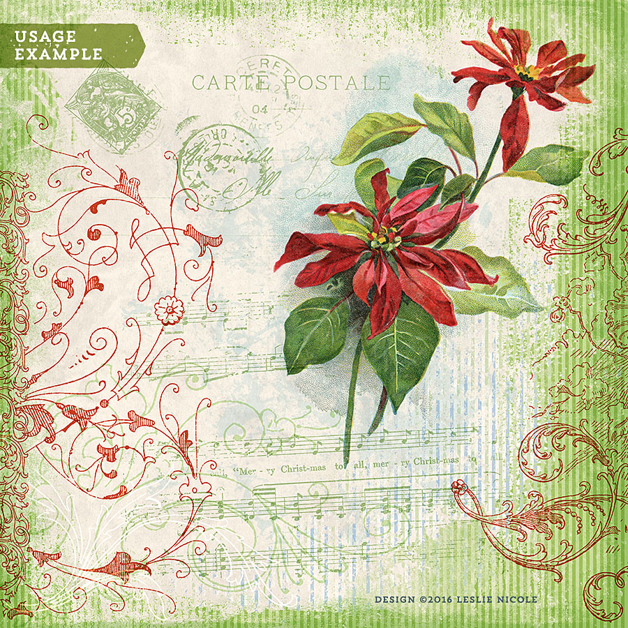 Vintage Poinsettia Design Example