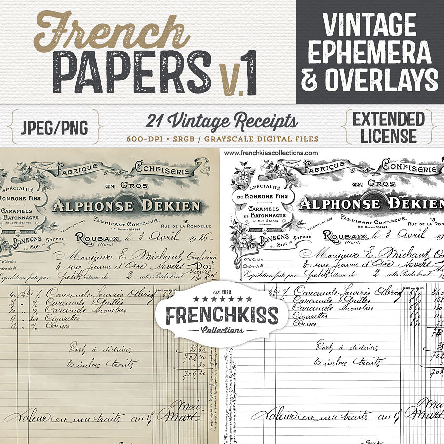 Vintage French Receipts