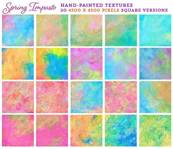 Spring Impasto, Painted Textures - Leslie Nicole
