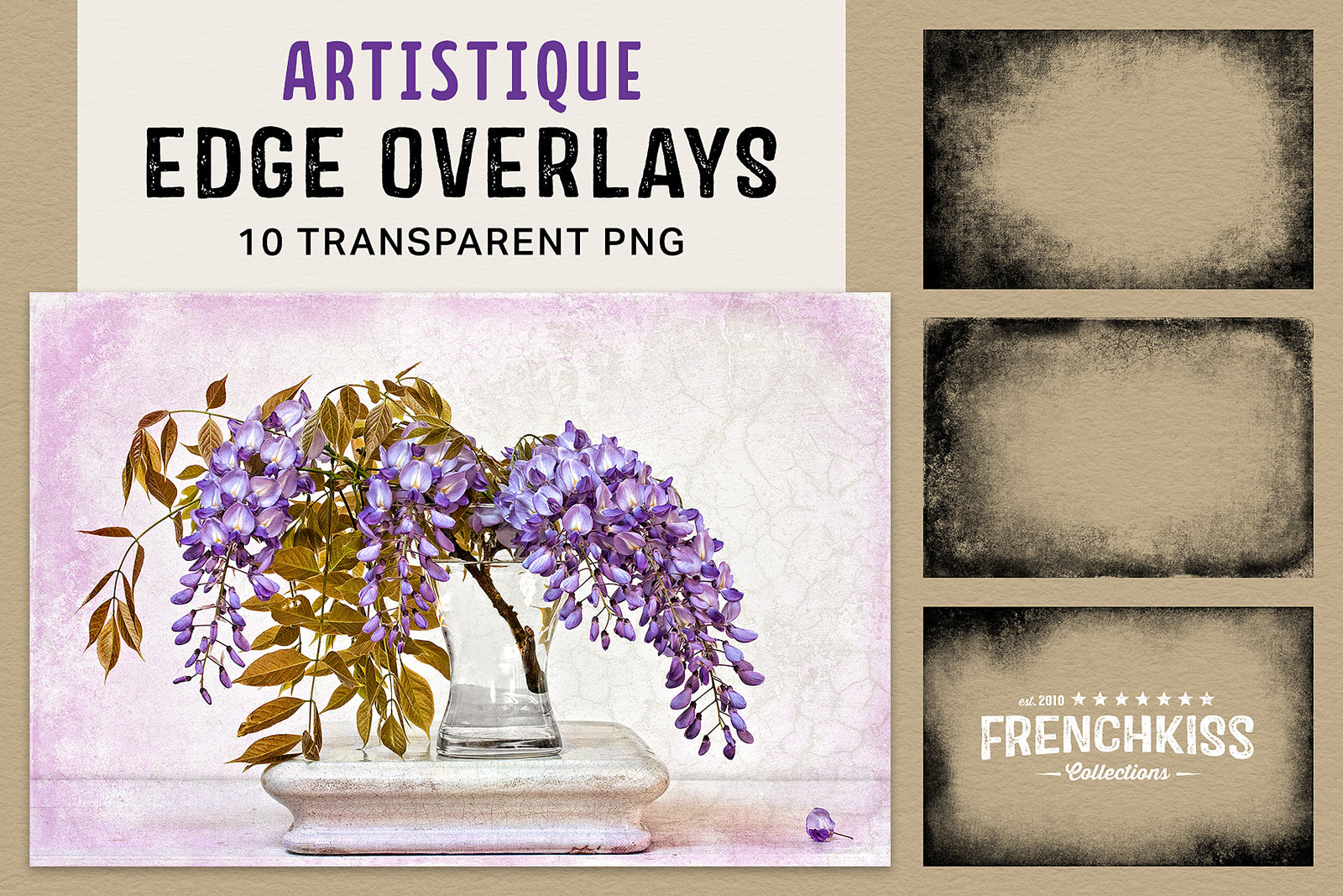 Artistique Edge Overlay enhancements bring creative edge interest to photographs or designs.
