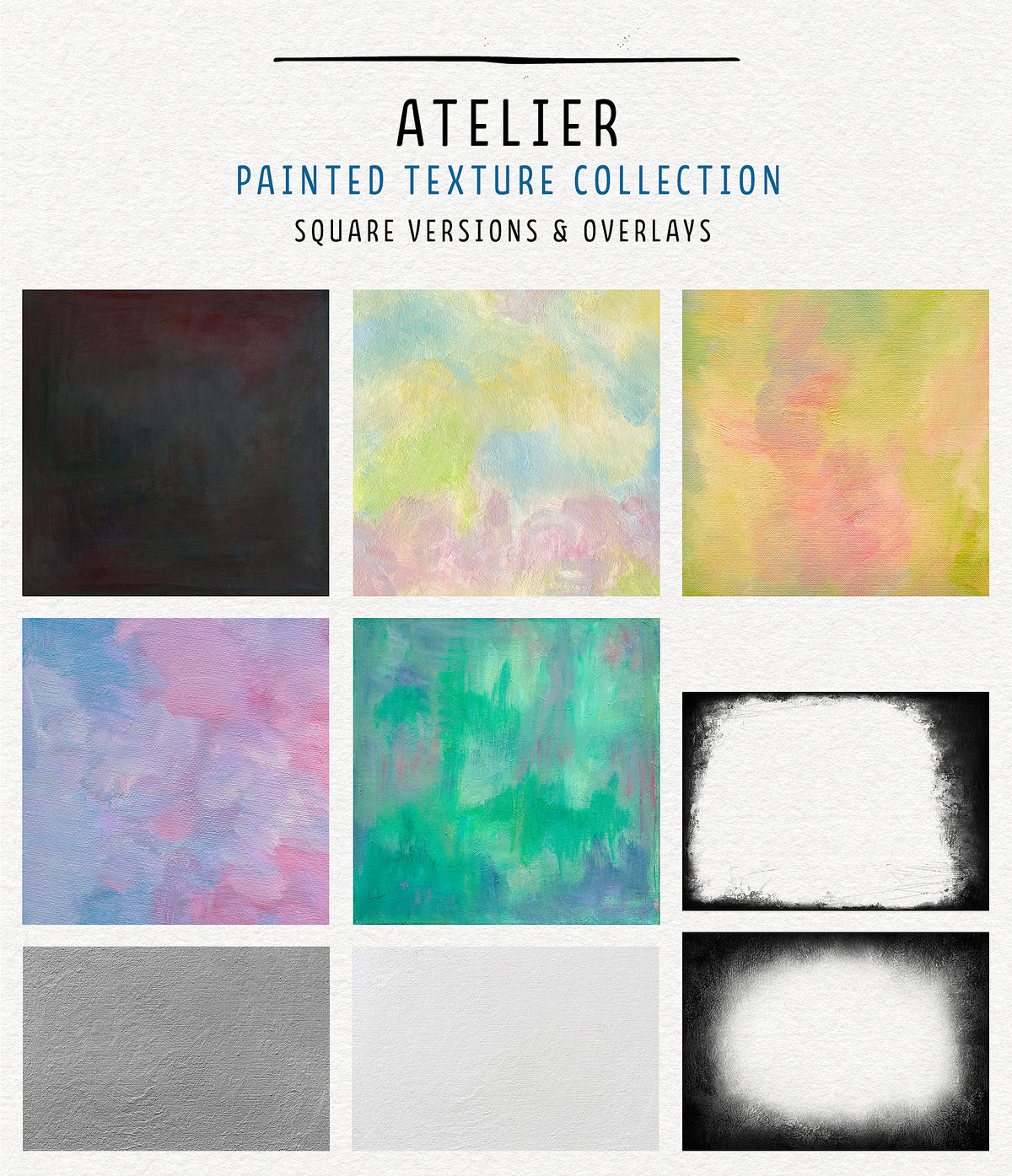 Atelier hand-painted texture collection. Extra-large, extended commercial license.