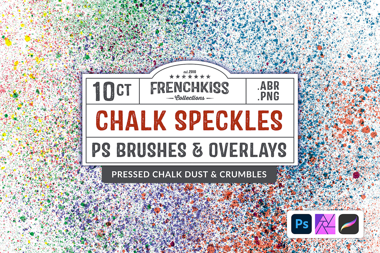 Chalk Speckles PS Brushes and PNG Overlays. Made from pressed chalk dust and crumbles. Large, hi-res.