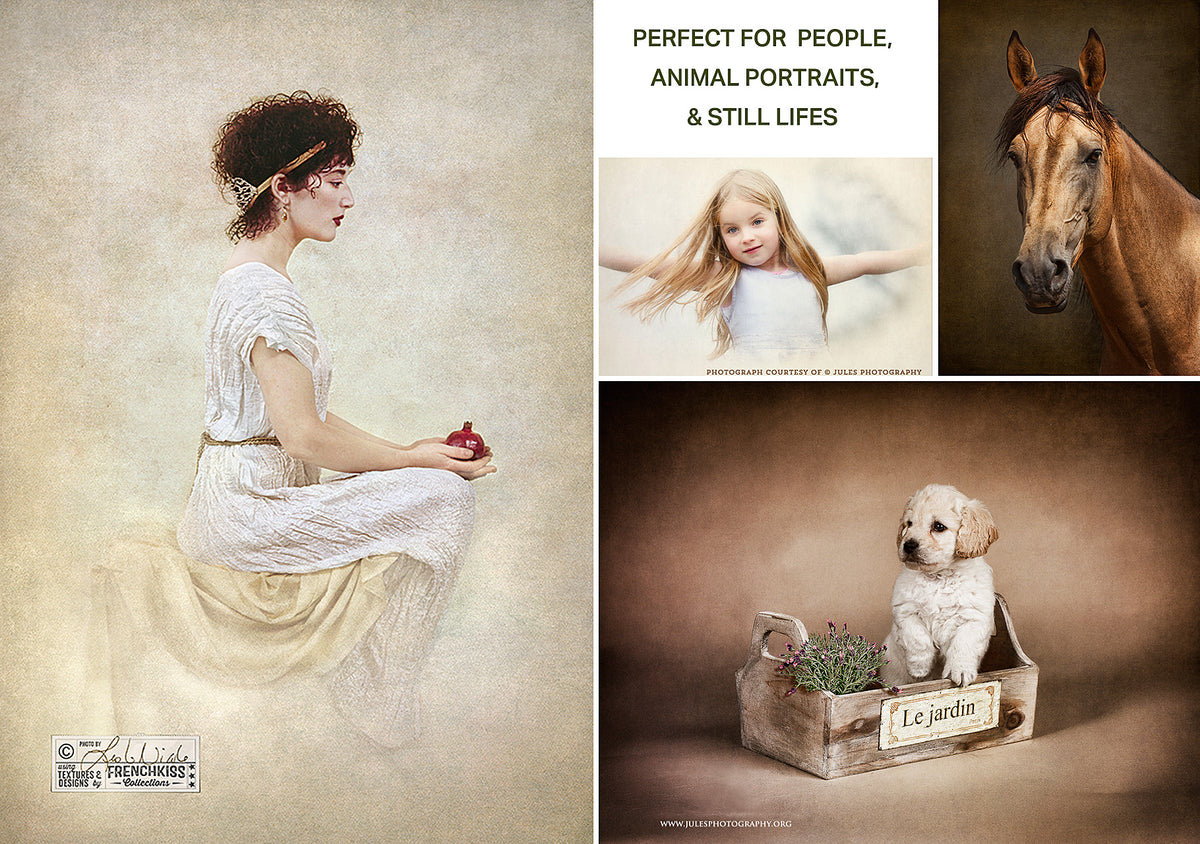 Textured photographs using the Classique Texture Collection.