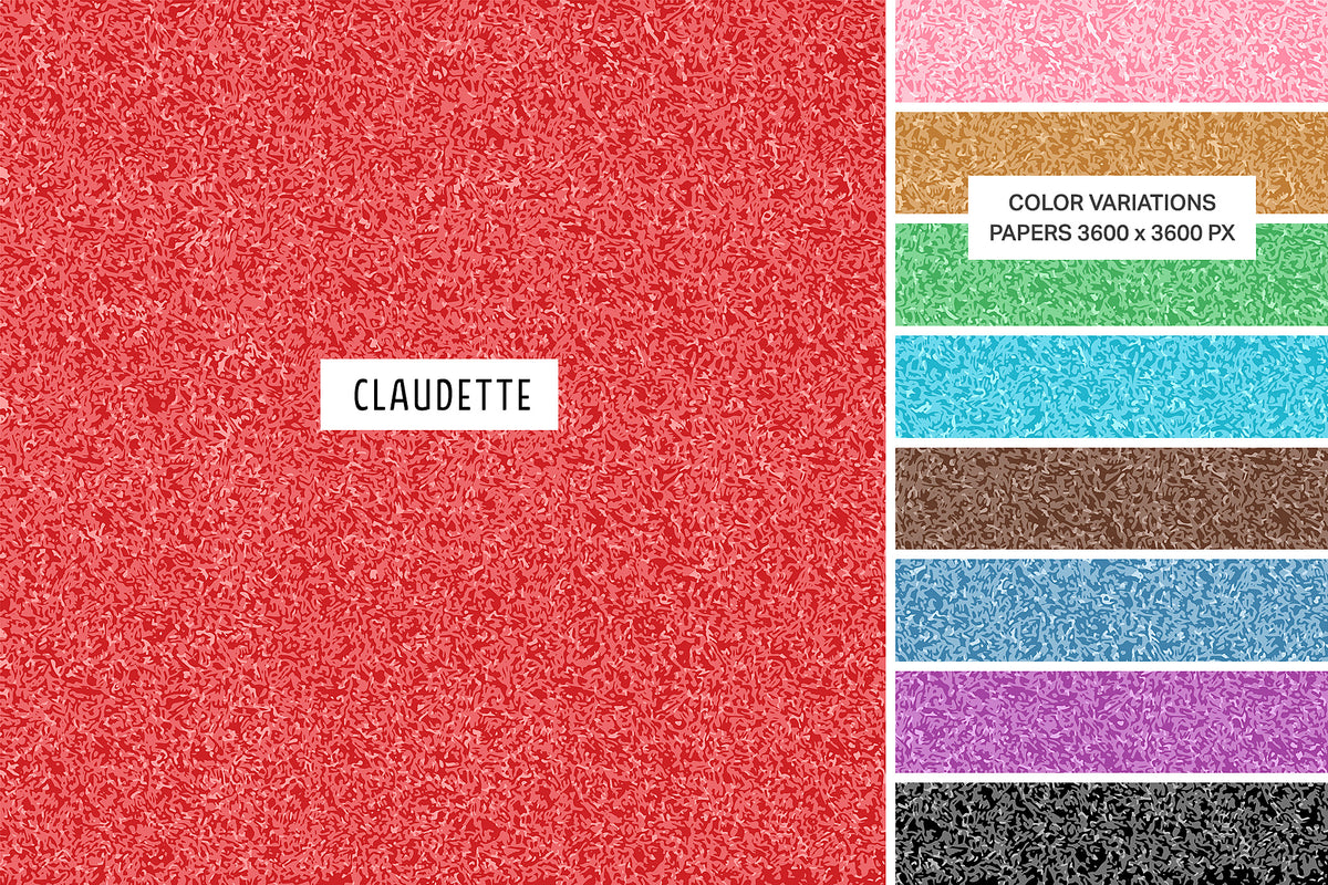 Claudette digital papers featuring vintage wallpaper-inspired textures in nine color variations.