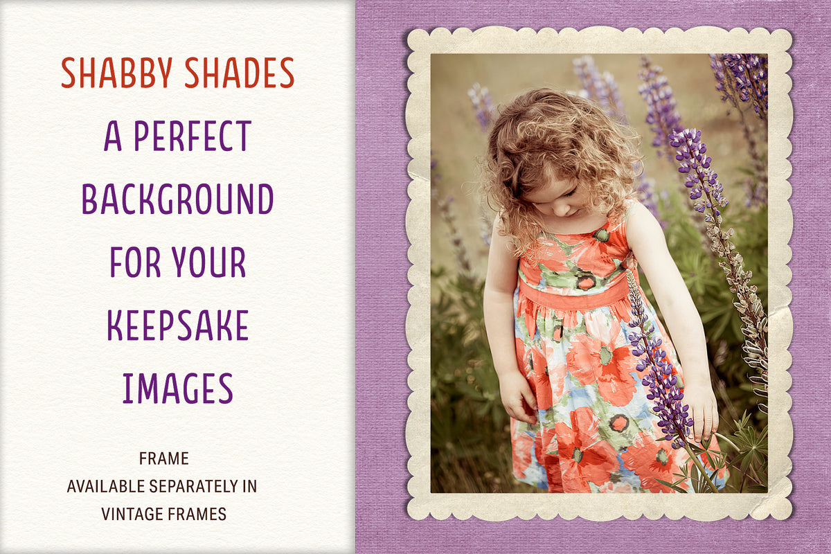 Vintage-style keepsake photo layout showcasing the use of Color Foundation Studio digital papers as decorative backgrounds.
