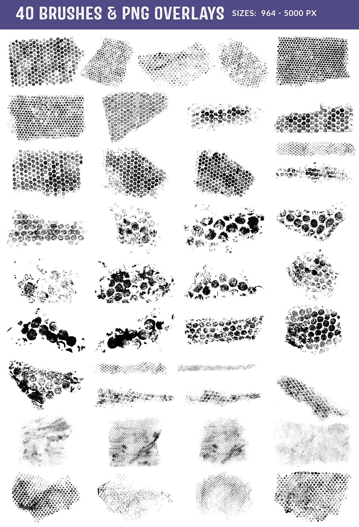 Dot Grunge brushes and overlays details.