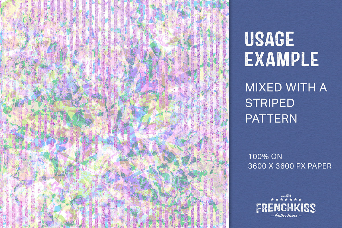 Design created from a layered grunge design with a watercolor striped design.