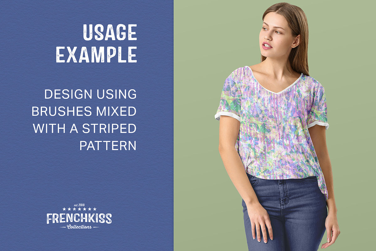 Tee shirt design created with a grunge overlay design and striped design.