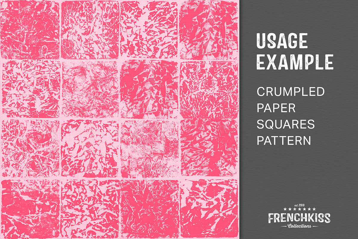 Grid design from 16 square crumpled paper grunge brushes.