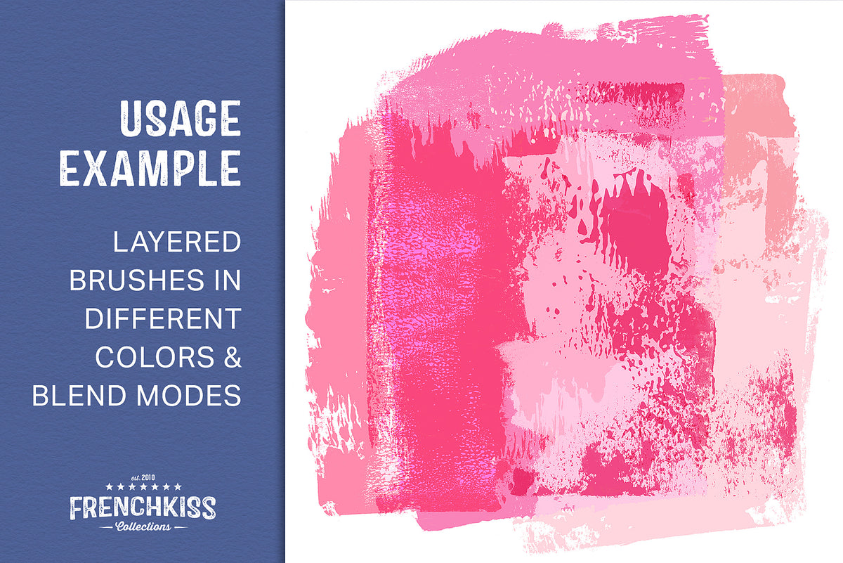 Example using the Gouache Grunge No. 13 brushes / Overlays in layers.