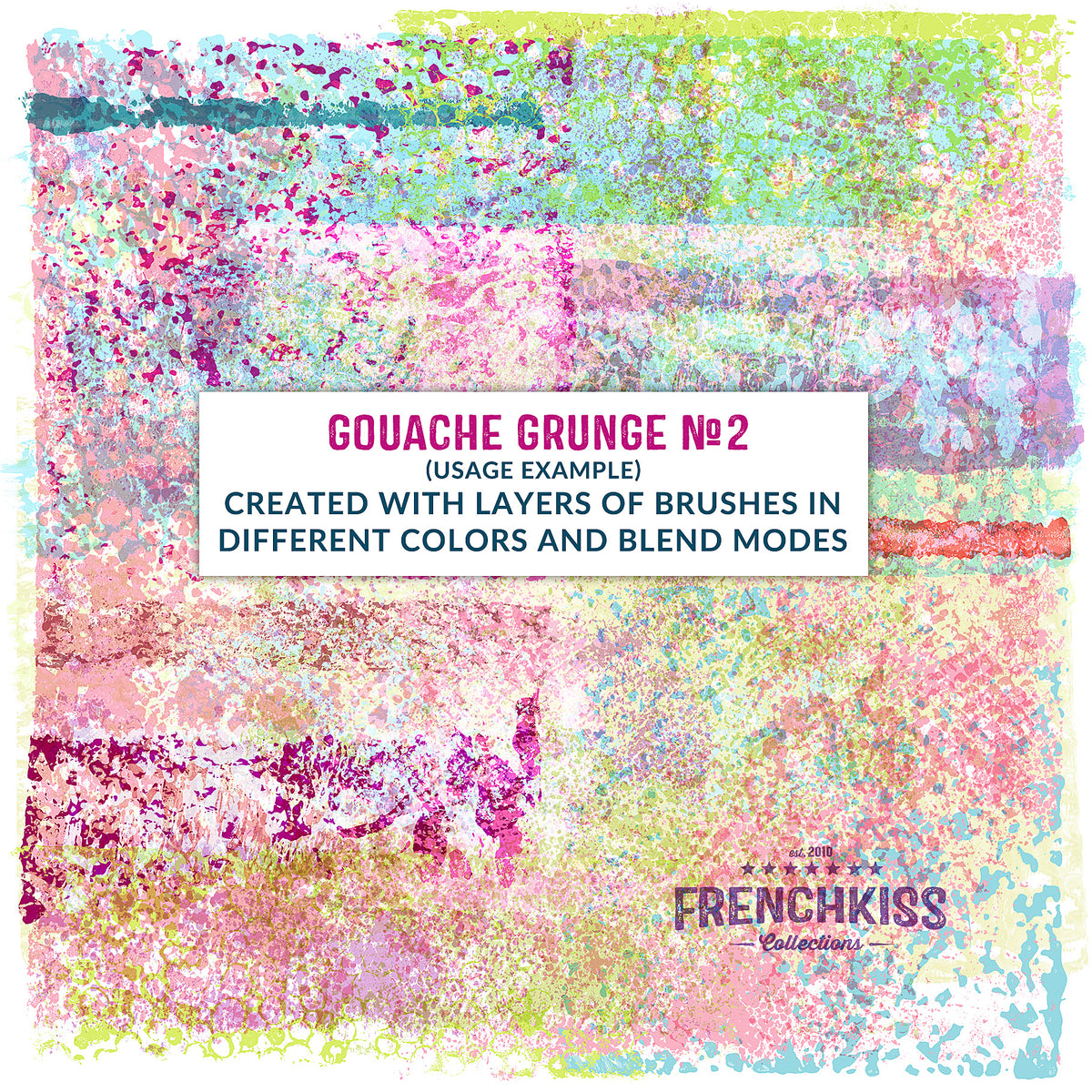 Design example using the Gouache Grunge No. 2 Photoshop brushes and overlays.