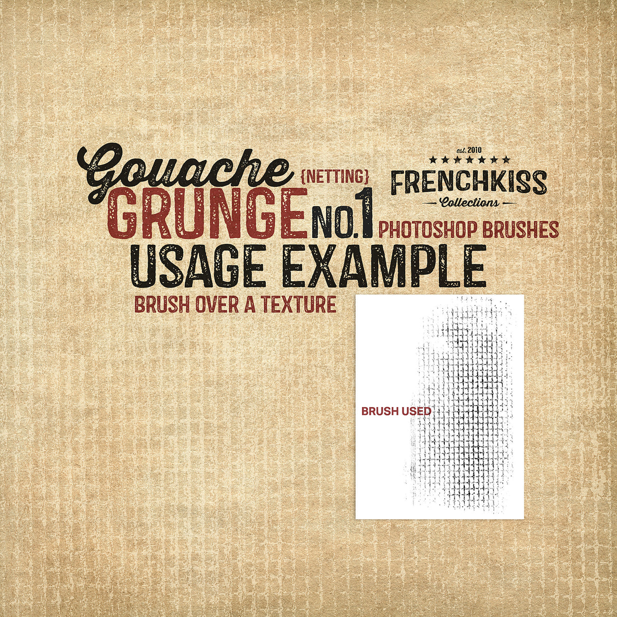 Digital paper / texture example showing a grungy pattern overlay from the Gouache Grunge brushes and overlays collection.
