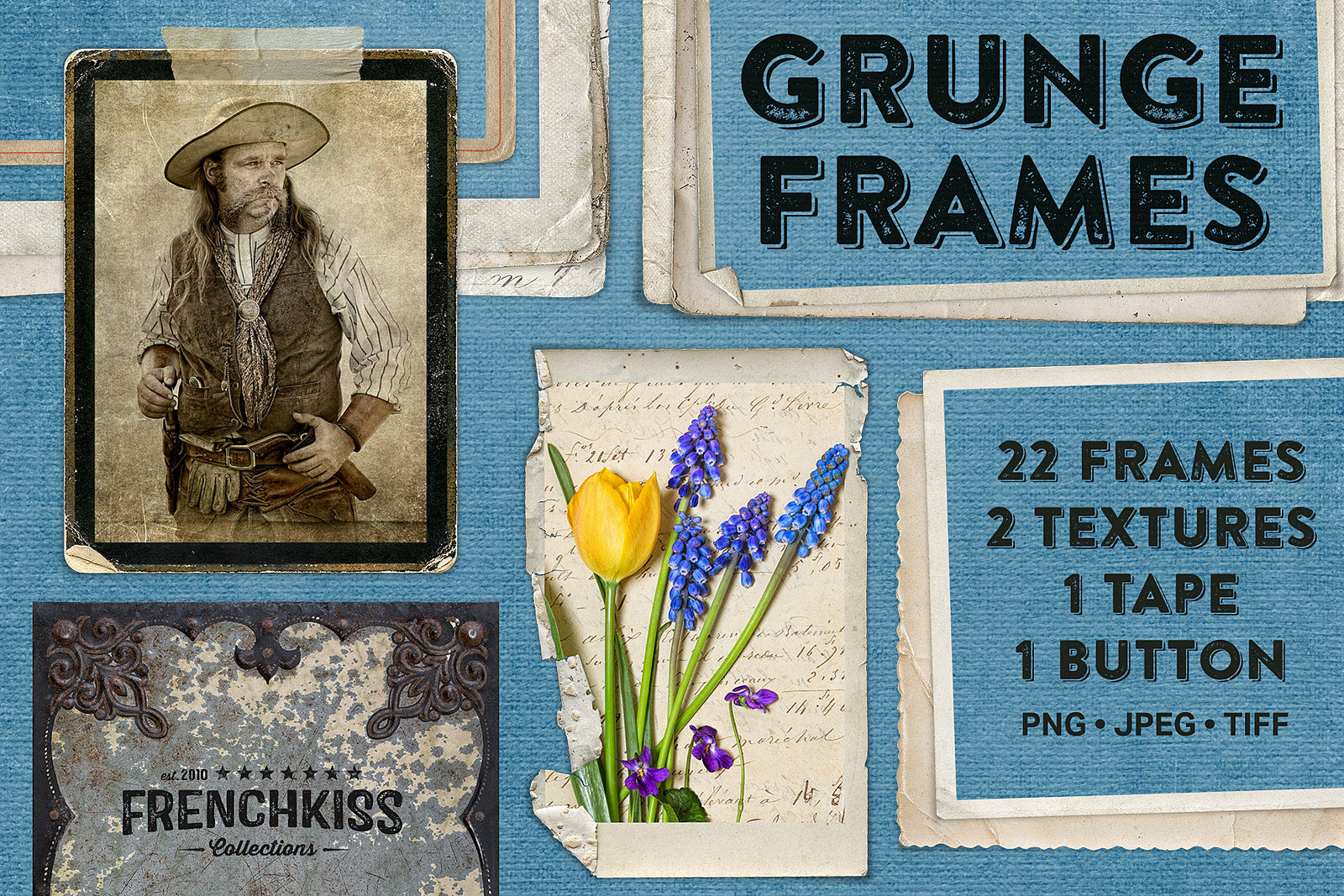 Digital Grunge frames for Photography, designs and scrapbooking.