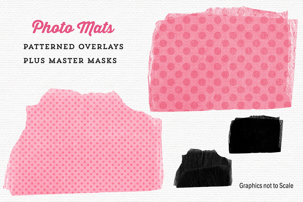 Pink patterned photo mats with master black masks to make your own.
