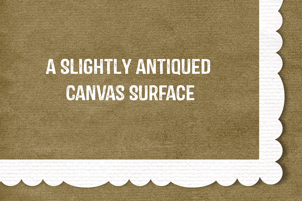 Digital Frames with Scallops and a softly antiqued canvas texture.