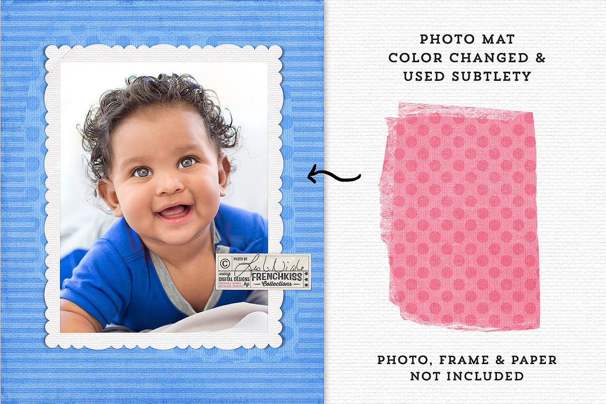 Using one of the Love Ya photo mats with a digitally framed photo of a baby.