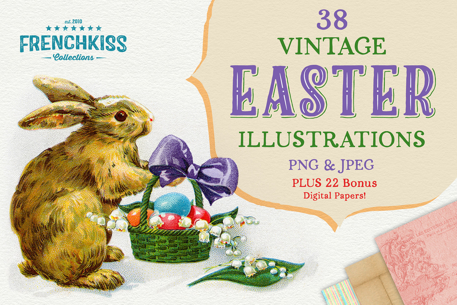 Vintage Easter Illustrations digital graphics from postcards and Victorian trade cards.