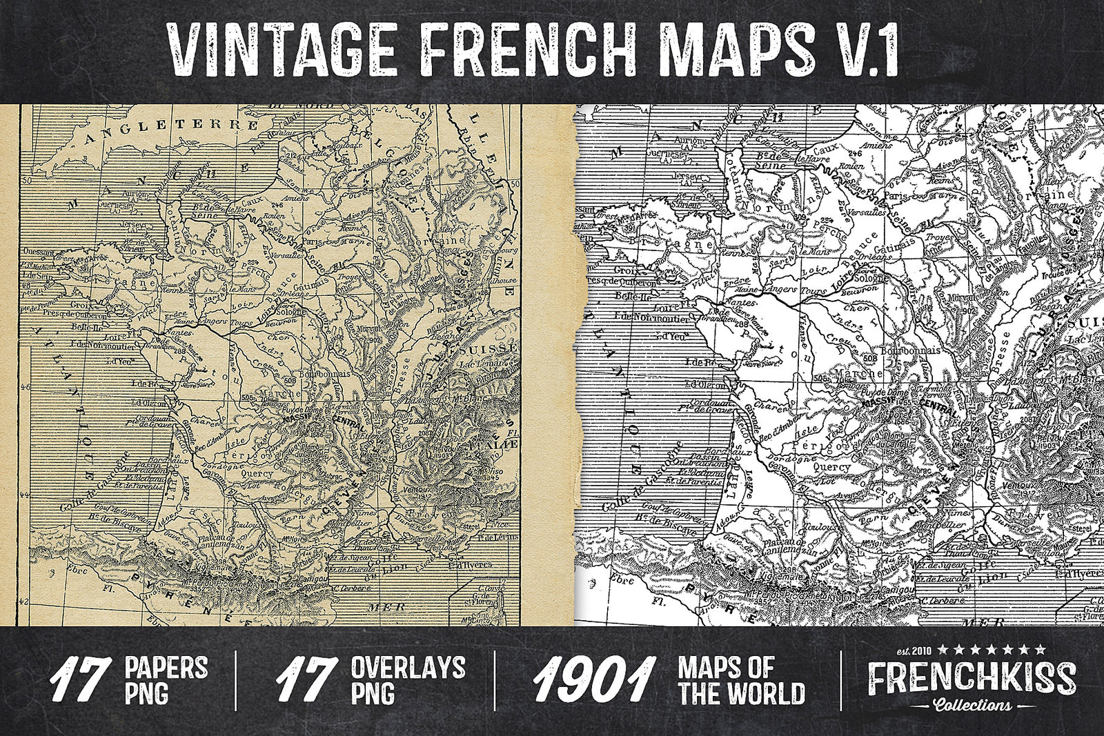 1901 Vintage French Maps of the world digital graphics.