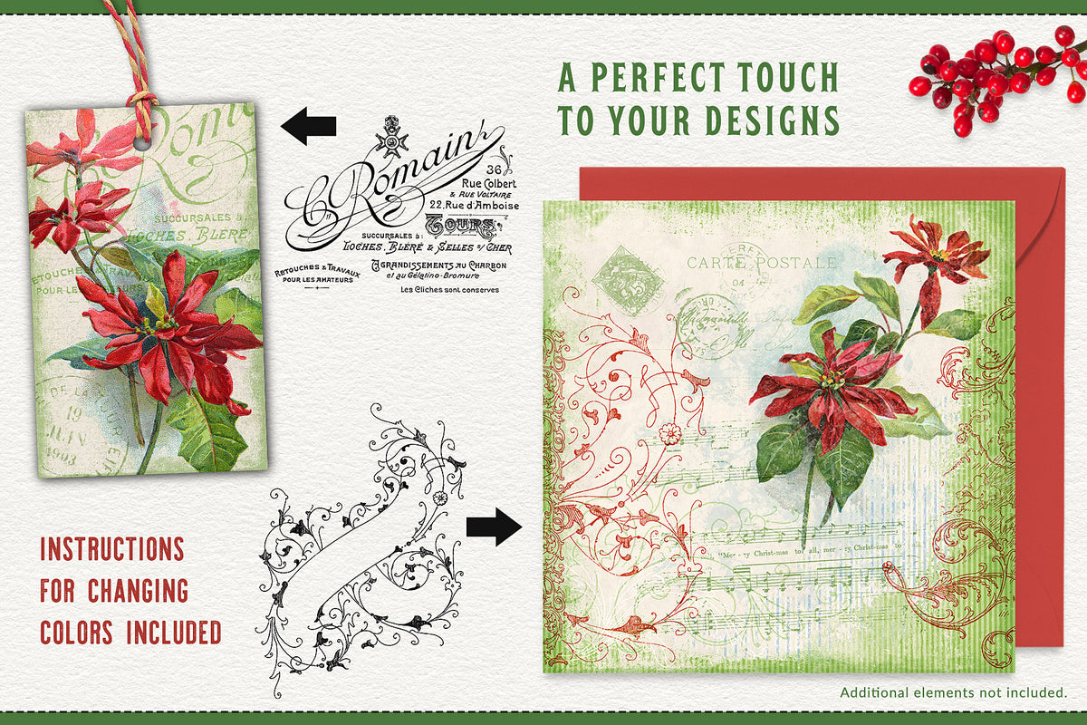 Perfect vintage French ephemera elements to add to your modern vintage designs.