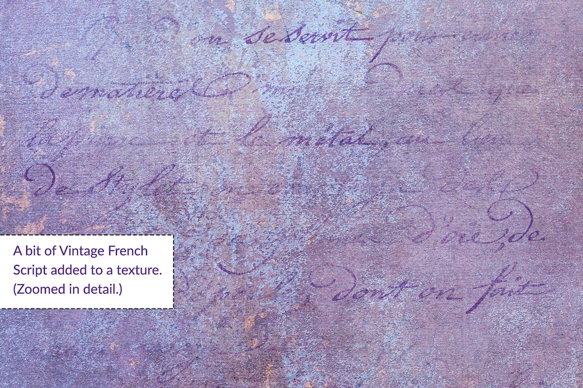 A beautiful background texture using a vintage French script overlay from The Essential Vintage French Graphics Collection.