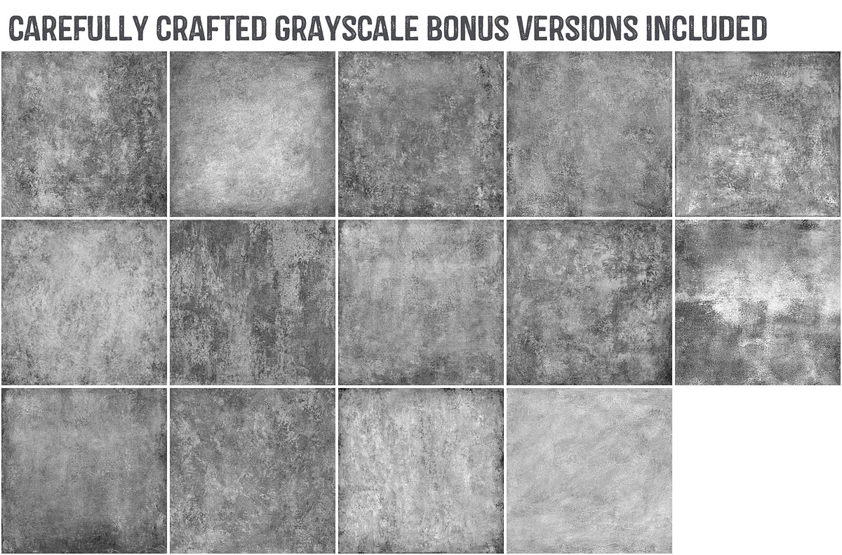 Bonus grayscale painted, grunge, fine art texture versions.