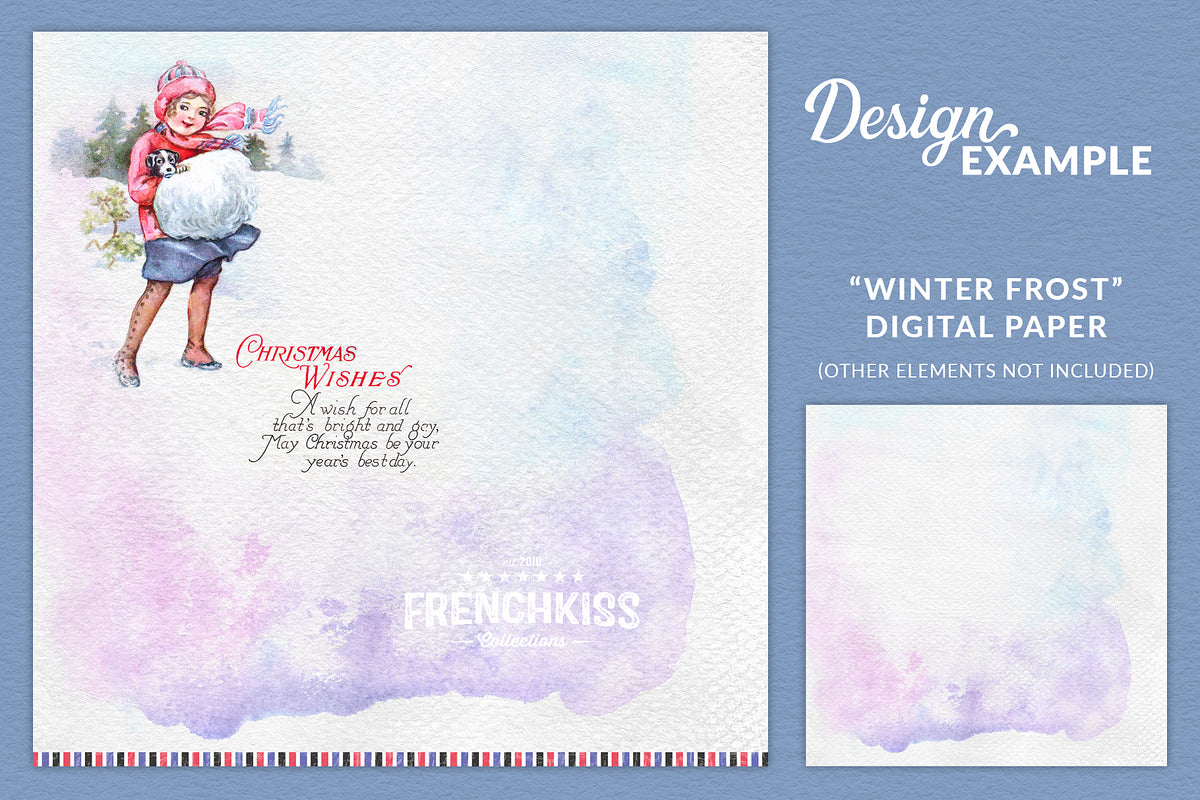 Christmas design using the digital paper &quot;Winter Frost&quot; from the Yule Papers collection.